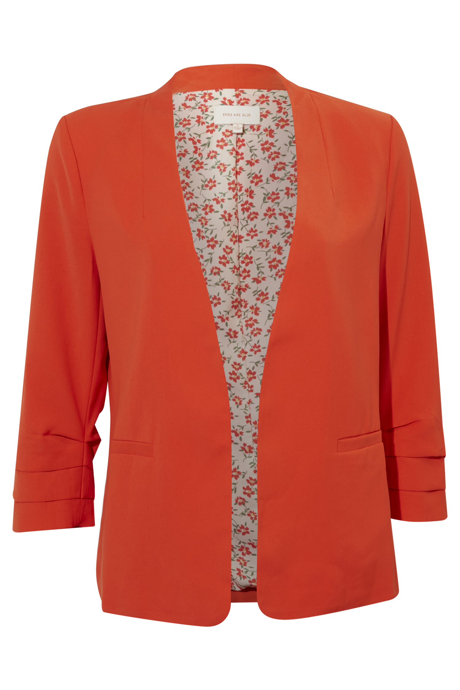 Ruched Sleeve Blazer