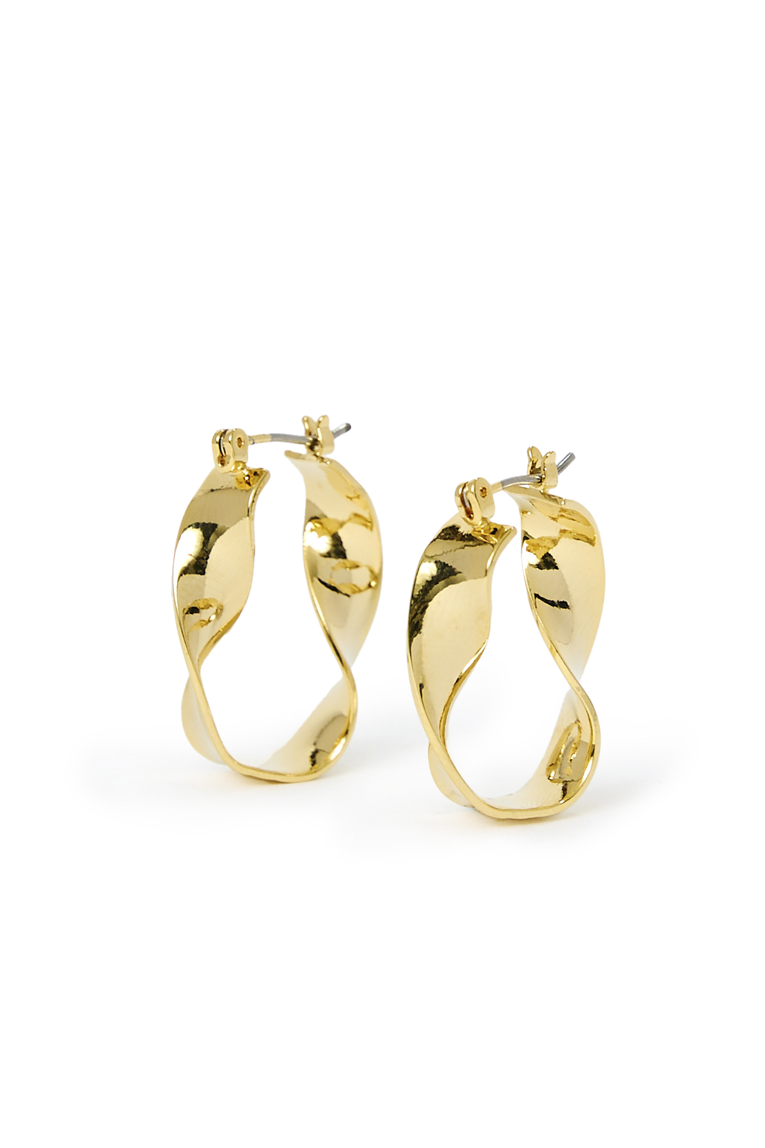 Flat Twisted Oval Hoop Earrings