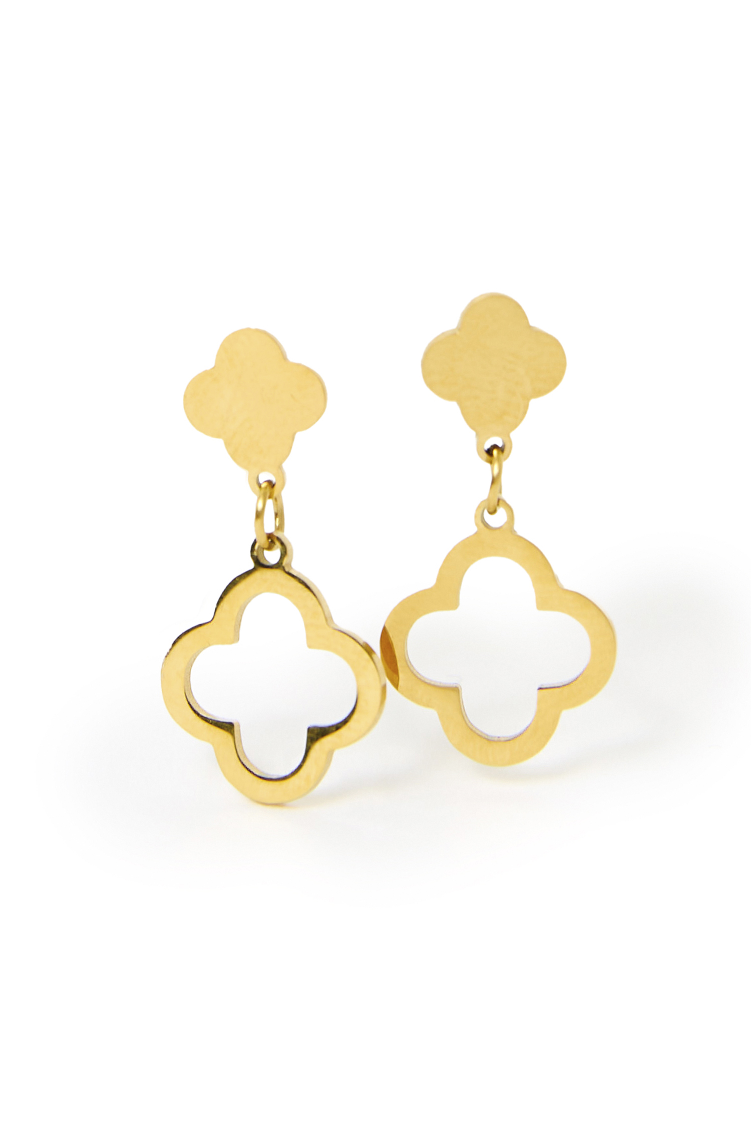 2 Clover Shaped Drop Earrings