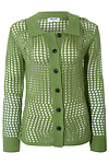 Open Knit Collared Cardigan