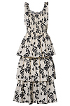 Skies Are Blue Printed Tiered Midi Dress
