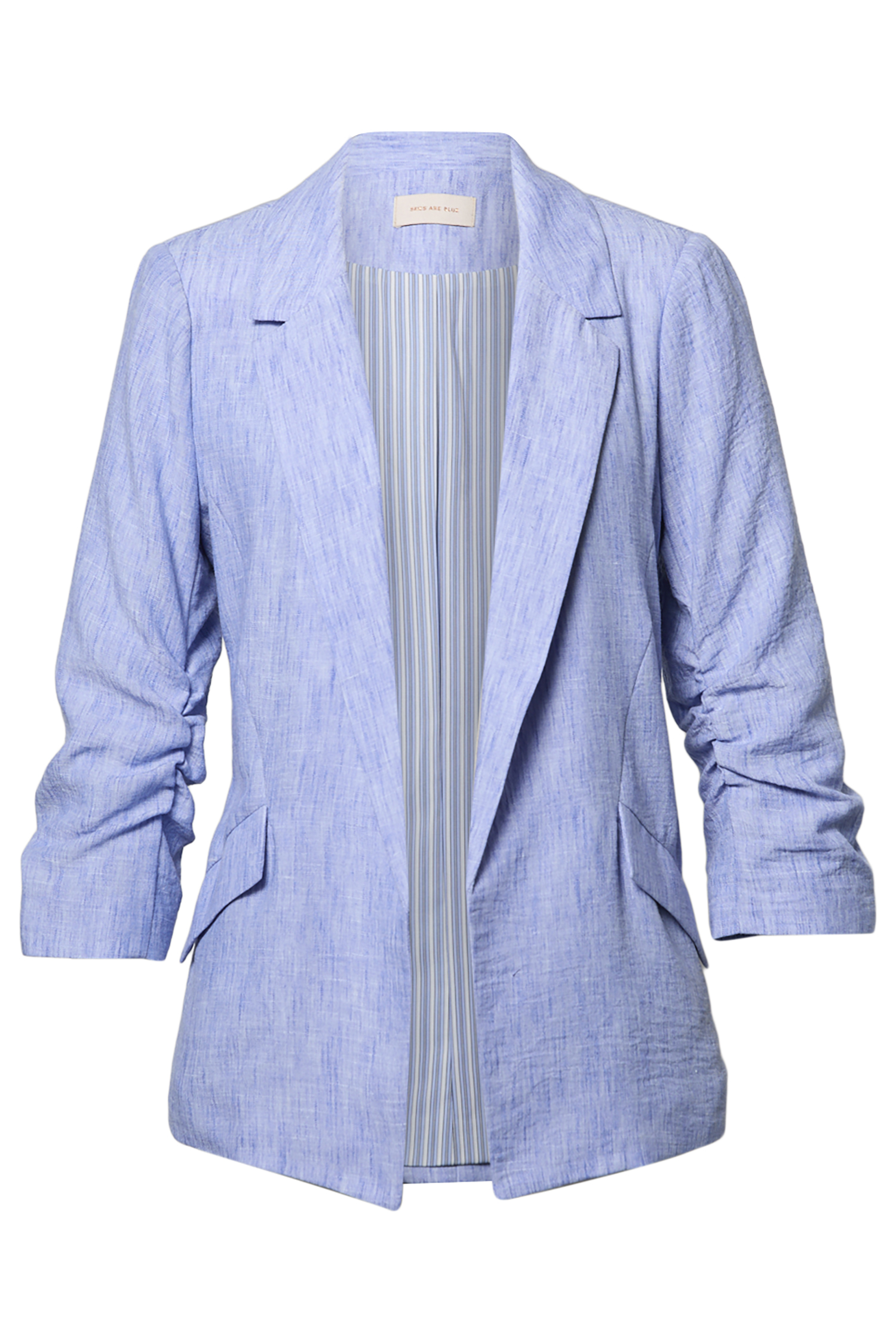 Chambray Open Front Blazer