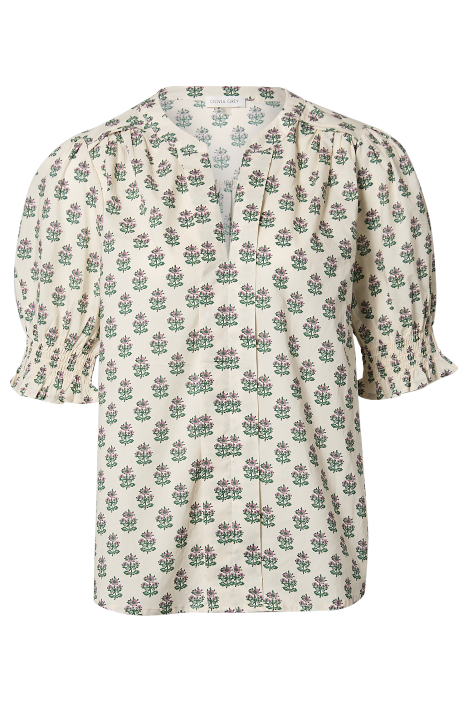 Split Neck Printed Blouse