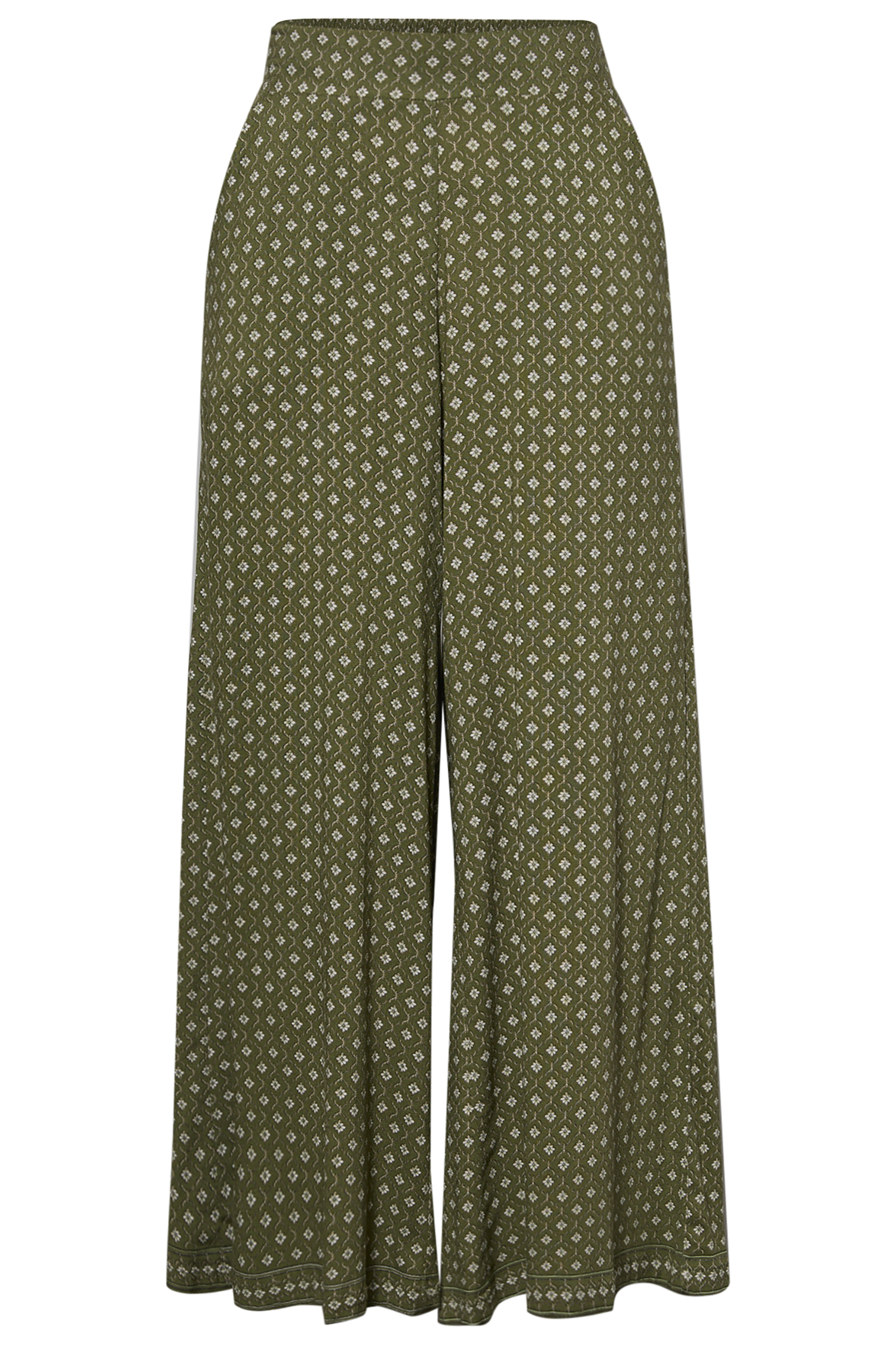 Printed Cropped Wide Leg Pant