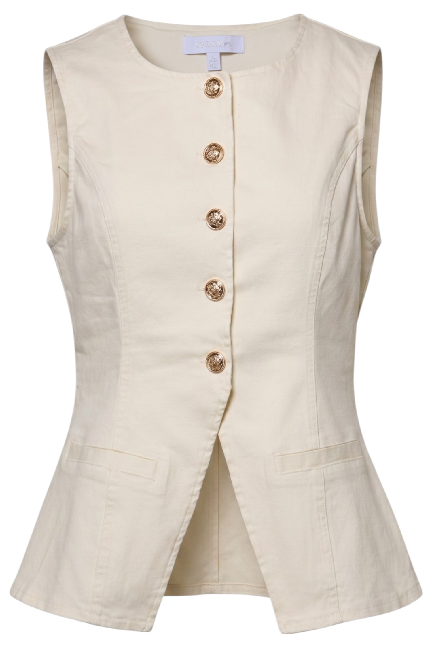 Petite Button Front Vest Top