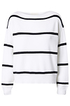 Boat Neck Striped Pullover