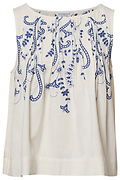 Petite Liverpool Boat Neck Woven Top
