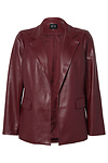 Faux Leather Open Blazer